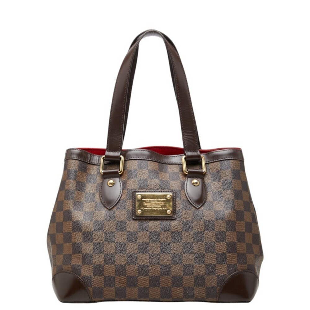 Louis Vuitton Damier Hampstead PM Tote Bag Handbag N51205 Ebene Brown Leather...